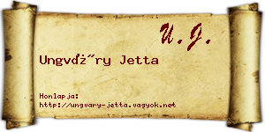 Ungváry Jetta névjegykártya